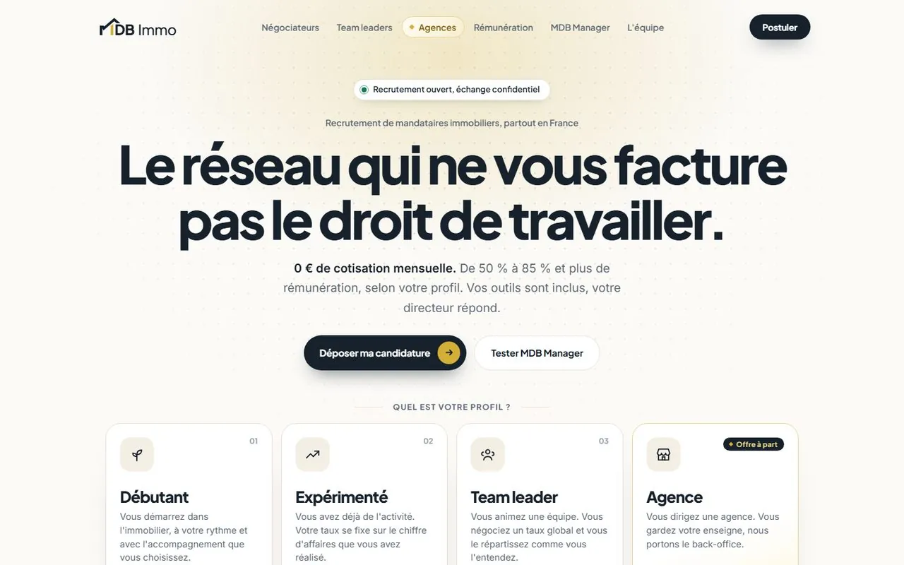 Aperçu de MDB Recrutement